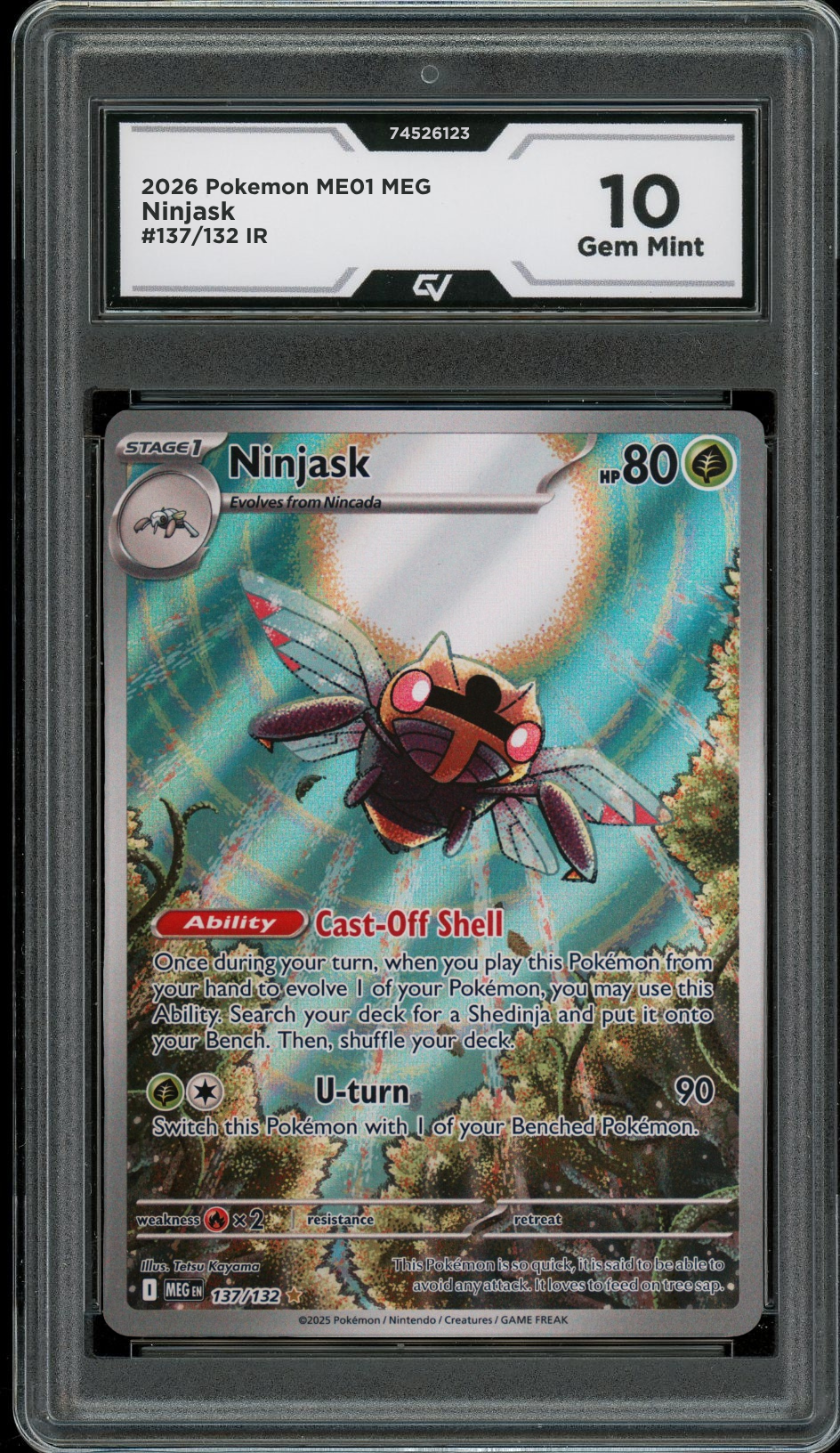 2026 Pokemon ME01 Mega Evolutions #137/132 Ninjask IR Graded 10 Gem Mint