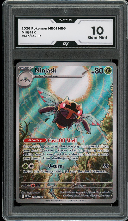 2026 Pokemon ME01 Mega Evolutions #137/132 Ninjask IR Graded 10 Gem Mint