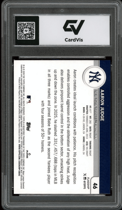 2026 Topps Flagship #46 Aaron Judge Graded 10 Gem Mint