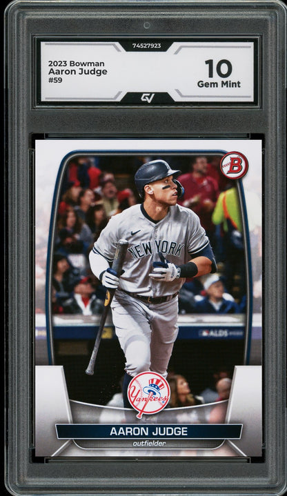 2023 Bowman #59 Aaron Judge Graded 10 Gem Mint - Front