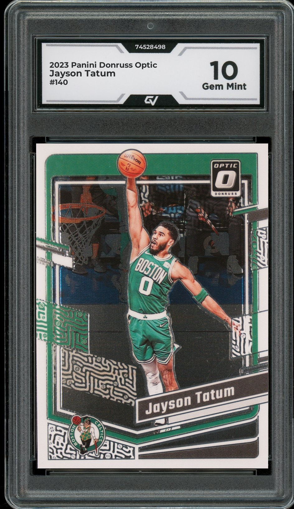 2023 Panini Donruss Optic #140 Jayson Tatum Graded 10 Gem Mint - Front