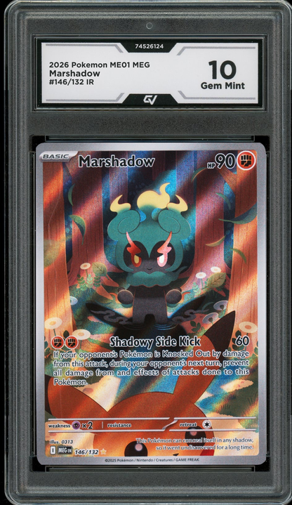 2026 Pokemon ME01 Mega Evolutions #146/132 Marshadow IR Graded 10 Gem Mint