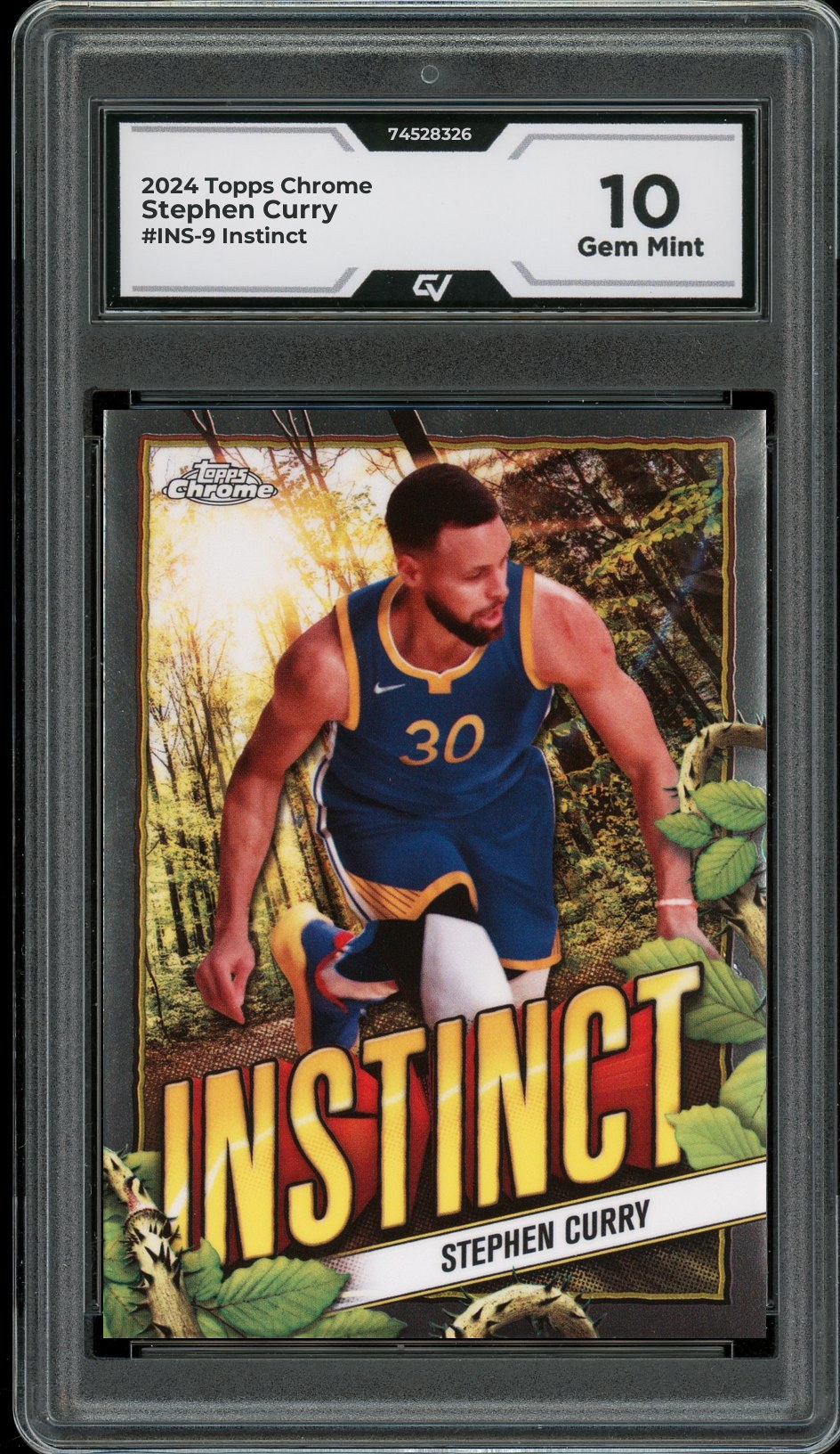 2024 Topps Chrome #INS-9 Stephen Curry Instinct Graded 10 Gem Mint - Front