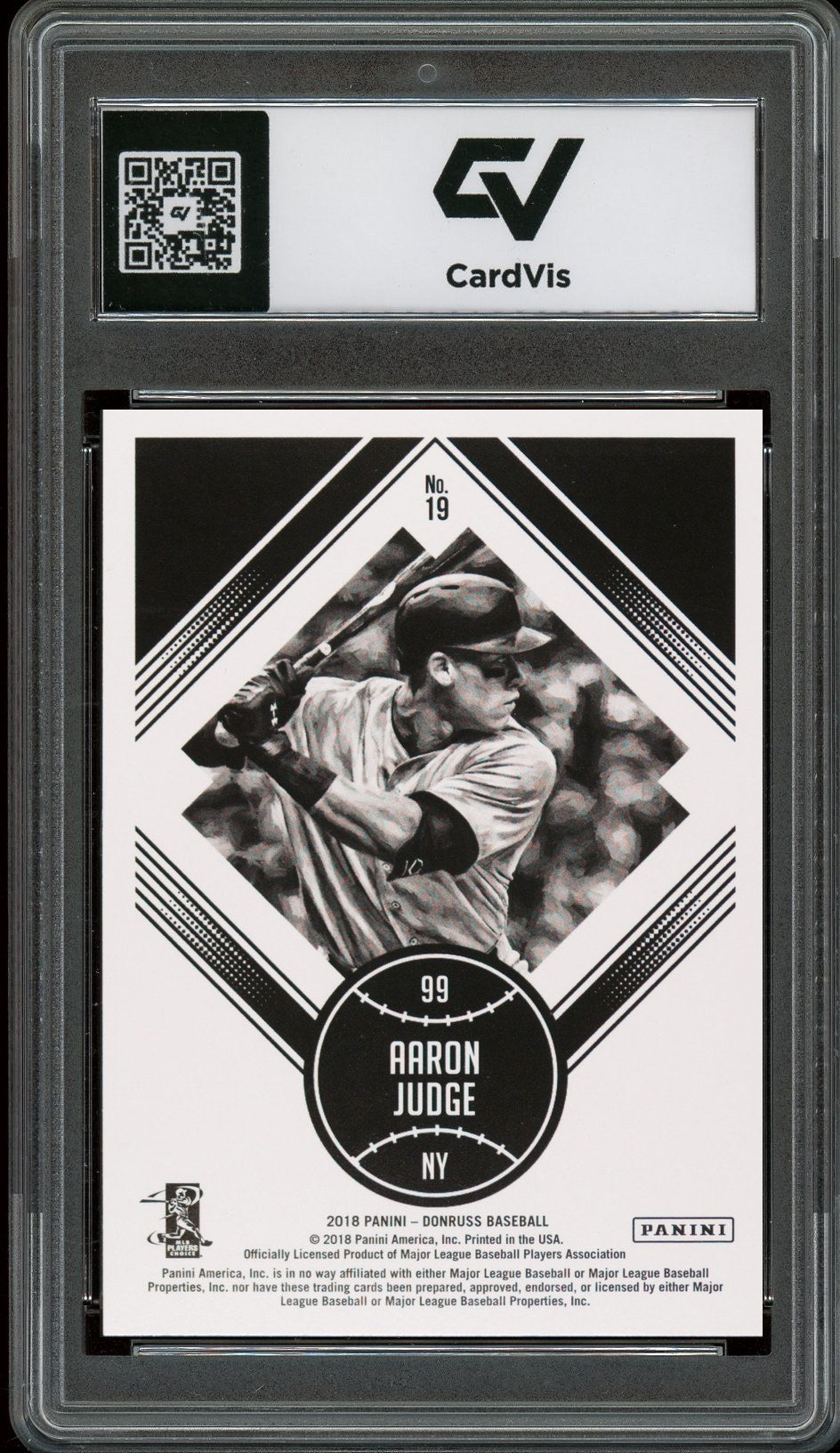 2018 Panini Donruss #19 Aaron Judge Diamond Kings Graded 10 Gem Mint - Back