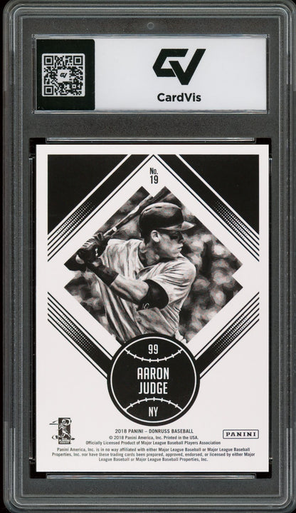 2018 Panini Donruss #19 Aaron Judge Diamond Kings Graded 10 Gem Mint - Back