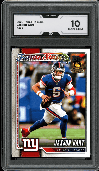 2026 Topps Flagship #266 Jaxson Dart Graded 10 Gem Mint