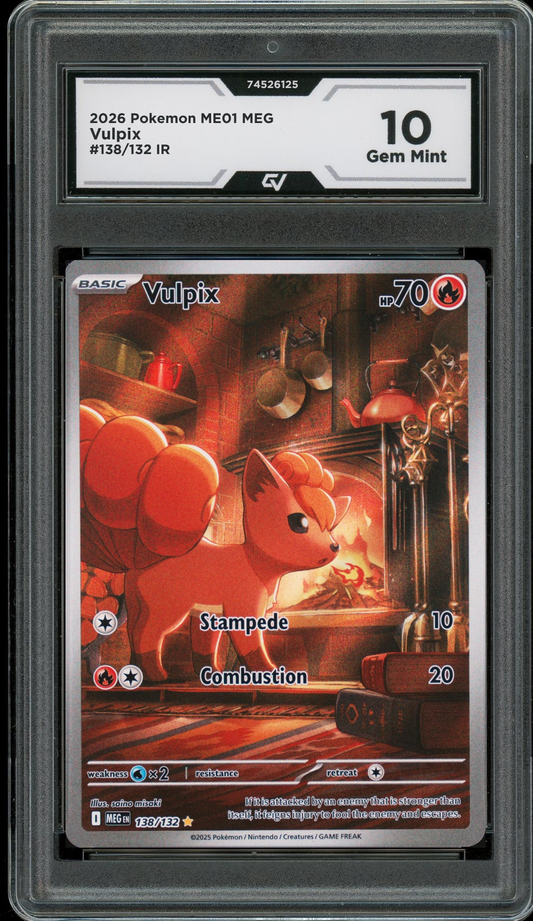 2026 Pokemon ME01 Mega Evolutions #138/132 Vulpix IR Graded 10 Gem Mint
