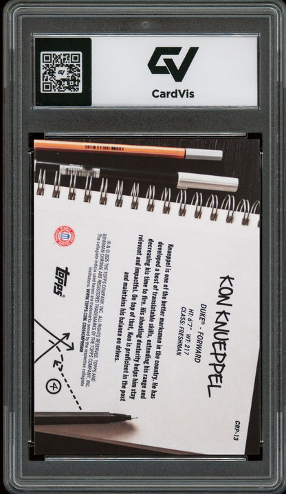 2024 Bowman Chrome University #CRP-13 Kon Knueppel College Rule Playbook Rookie Card RC Graded 10 Gem Mint - Back