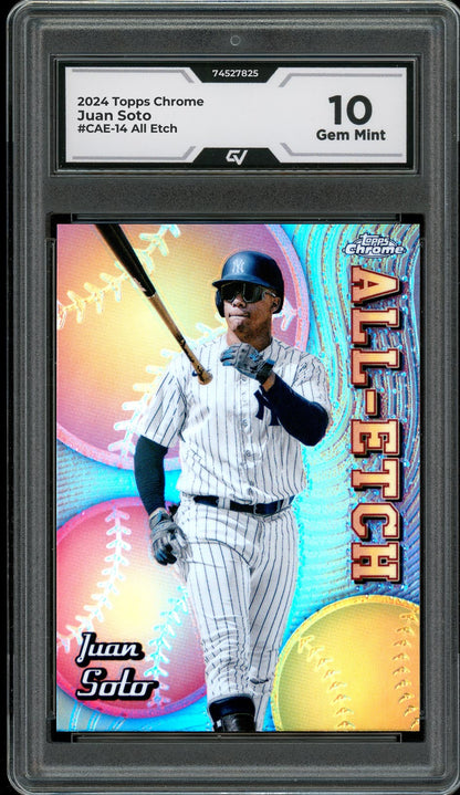 2024 Topps Chrome #CAE-14 Juan Soto All Etch Graded 10 Gem Mint - Front