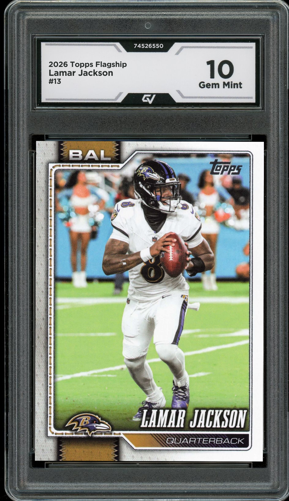 2026 Topps Flagship #13 Lamar Jackson Graded 10 Gem Mint