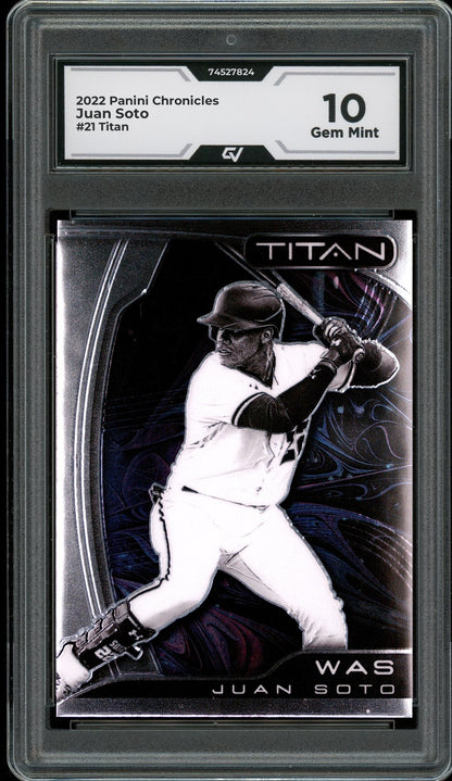 2022 Panini Chronicles #21 Juan Soto Titan Graded 10 Gem Mint - Front