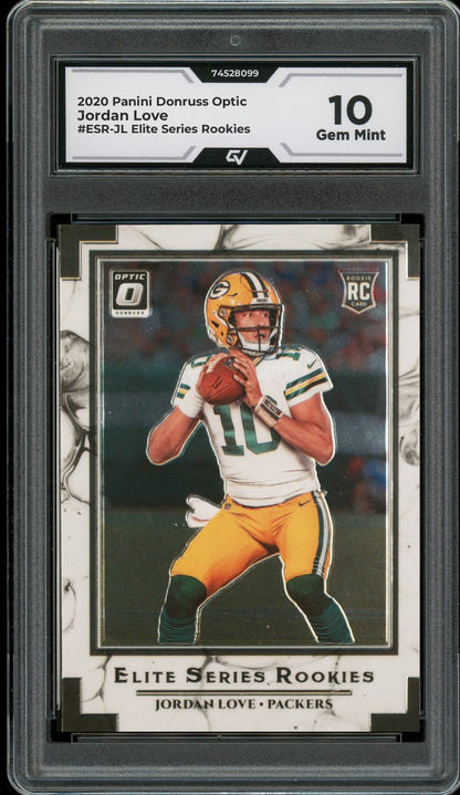 2020 Panini Donruss Optic #ESR-JL Jordan Love Elite Series Rookies Rookie Card RC Graded 10 Gem Mint - Front