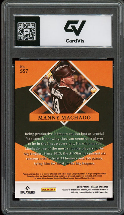 2022 Panini Select #SS7 Manny Machado Stars Graded 10 Gem Mint - Back