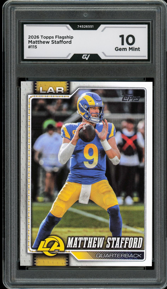 2026 Topps Flagship #115 Matthew Stafford Graded 10 Gem Mint