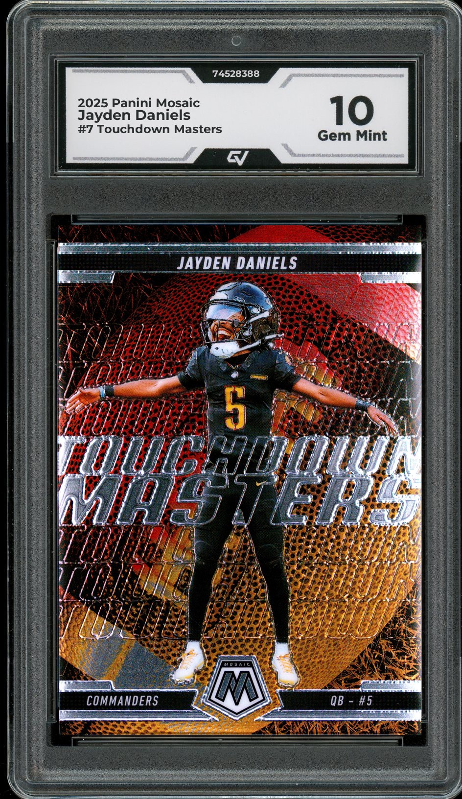 2025 Panini Mosaic #7 Jayden Daniels Touchdown Masters Graded 10 Gem Mint - Front