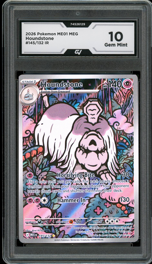 2026 Pokemon ME01 Mega Evolutions #145/132 Houndstone IR Graded 10 Gem Mint