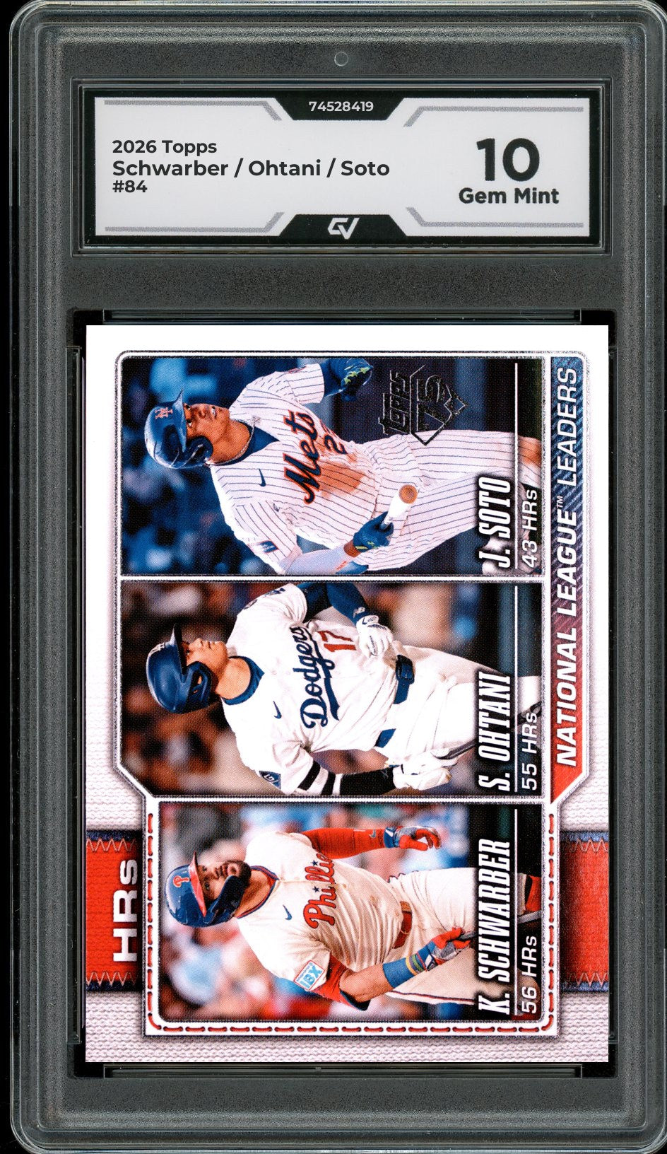 2026 Topps #84 Schwarber / Ohtani / Soto Graded 10 Gem Mint - Front