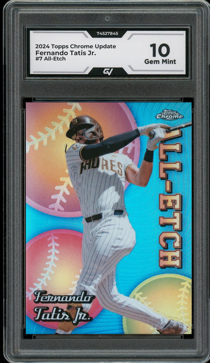 2024 Topps Chrome Update #7 Fernando Tatis Jr. All-Etch Graded 10 Gem Mint - Front