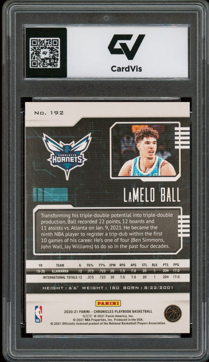 2020 Panini Chronicles #192 Lamelo Ball Rookie Card RC Graded 10 Gem Mint - Back