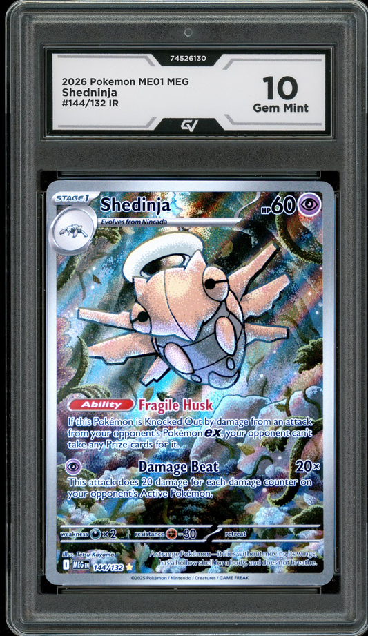 2026 Pokemon ME01 Mega Evolutions #144/132 Shedinja IR Graded 10 Gem Mint