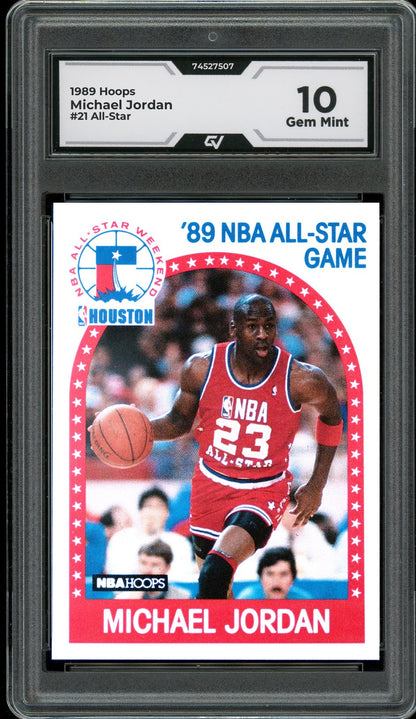 1989 Hoops #21 Michael Jordan All-Star Graded 10 Gem Mint - Front