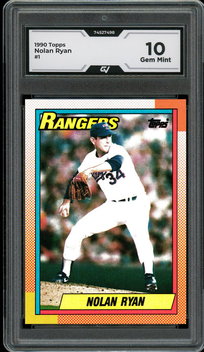 1990 Topps #1 Nolan Ryan Graded 10 Gem Mint - Front