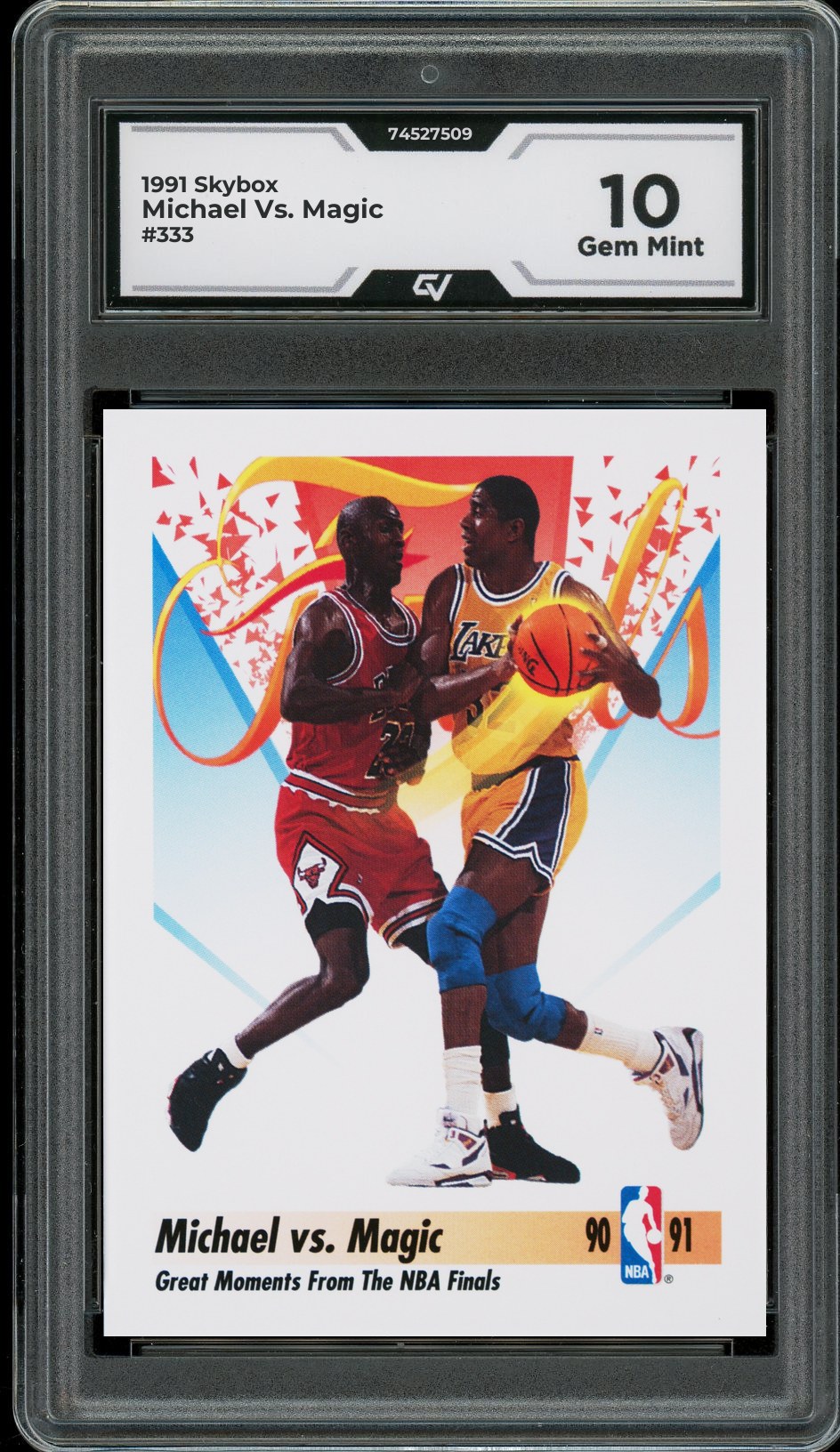 1991 Skybox #333 Michael Vs. Magic Graded 10 Gem Mint - Front