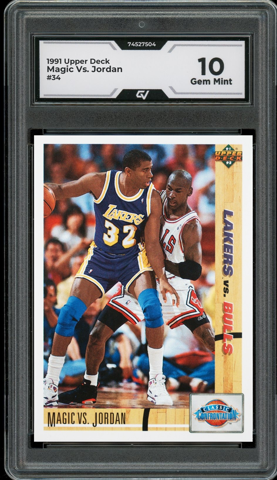 1991 Upper Deck #34 Magic Vs. Jordan Graded 10 Gem Mint - Front