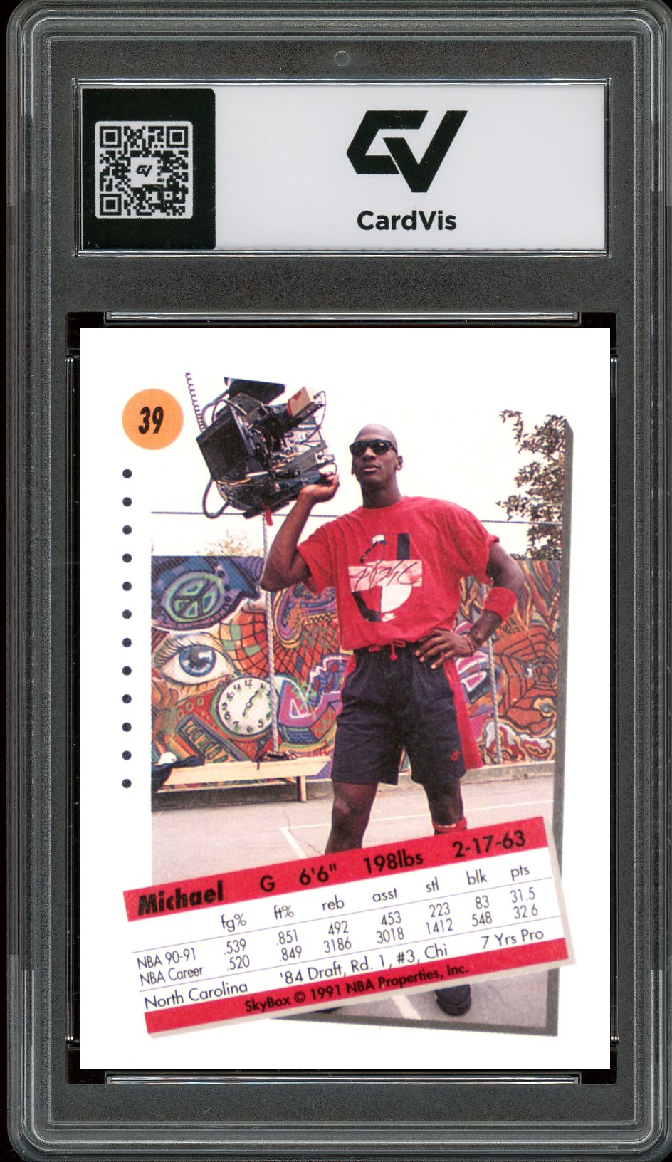 1991 Skybox #39 Michael Jordan Graded 10 Gem Mint - Back
