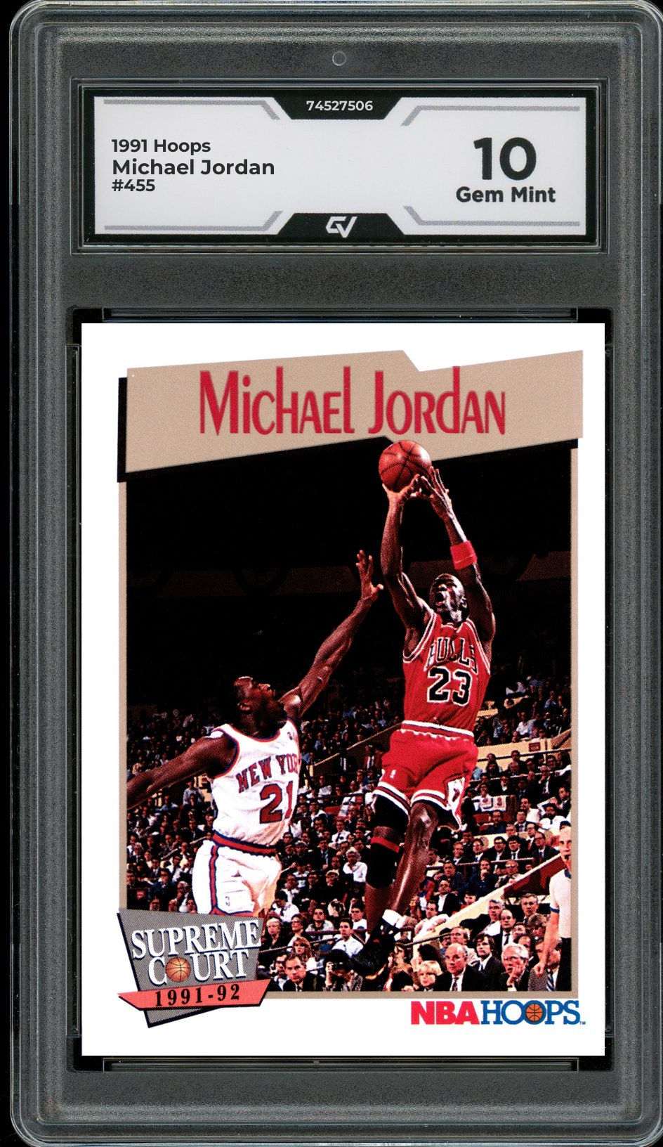 1991 Hoops #455 Michael Jordan Graded 10 Gem Mint - Front