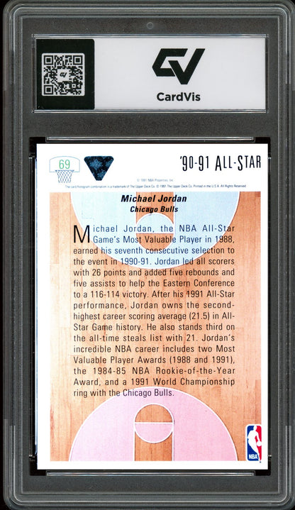 1991 Upper Deck #69 Michael Jordan Graded 10 Gem Mint - Back