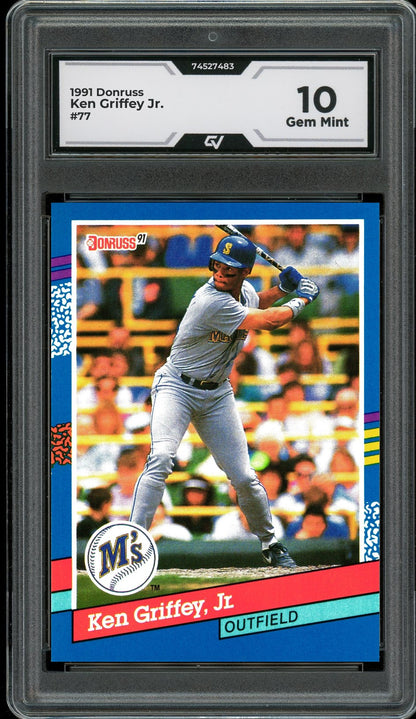 1991 Donruss #77 Ken Griffey Jr. Graded 10 Gem Mint - Front
