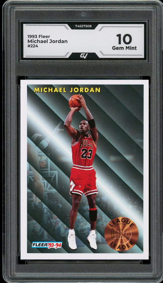 1993 Fleer #224 Michael Jordan Graded 10 Gem Mint - Front