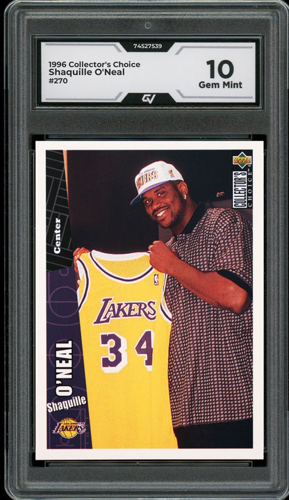 1996 Collector's Choice #270 Shaquille O'Neal Graded 10 Gem Mint - Front