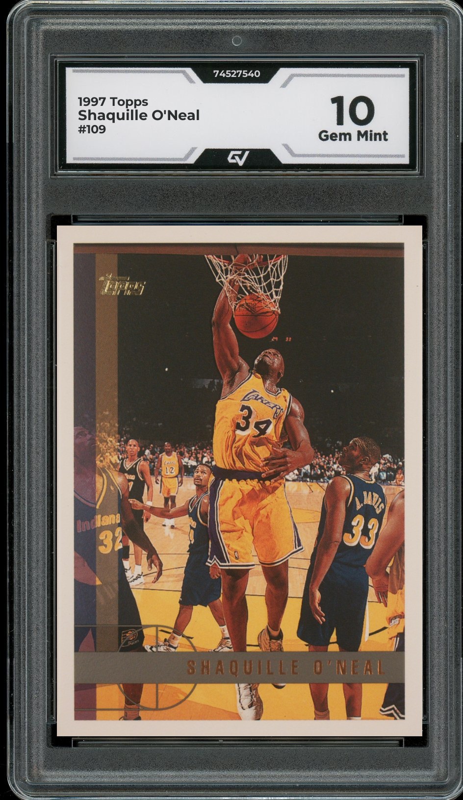 1997 Topps #109 Shaquille O'Neal Graded 10 Gem Mint - Front