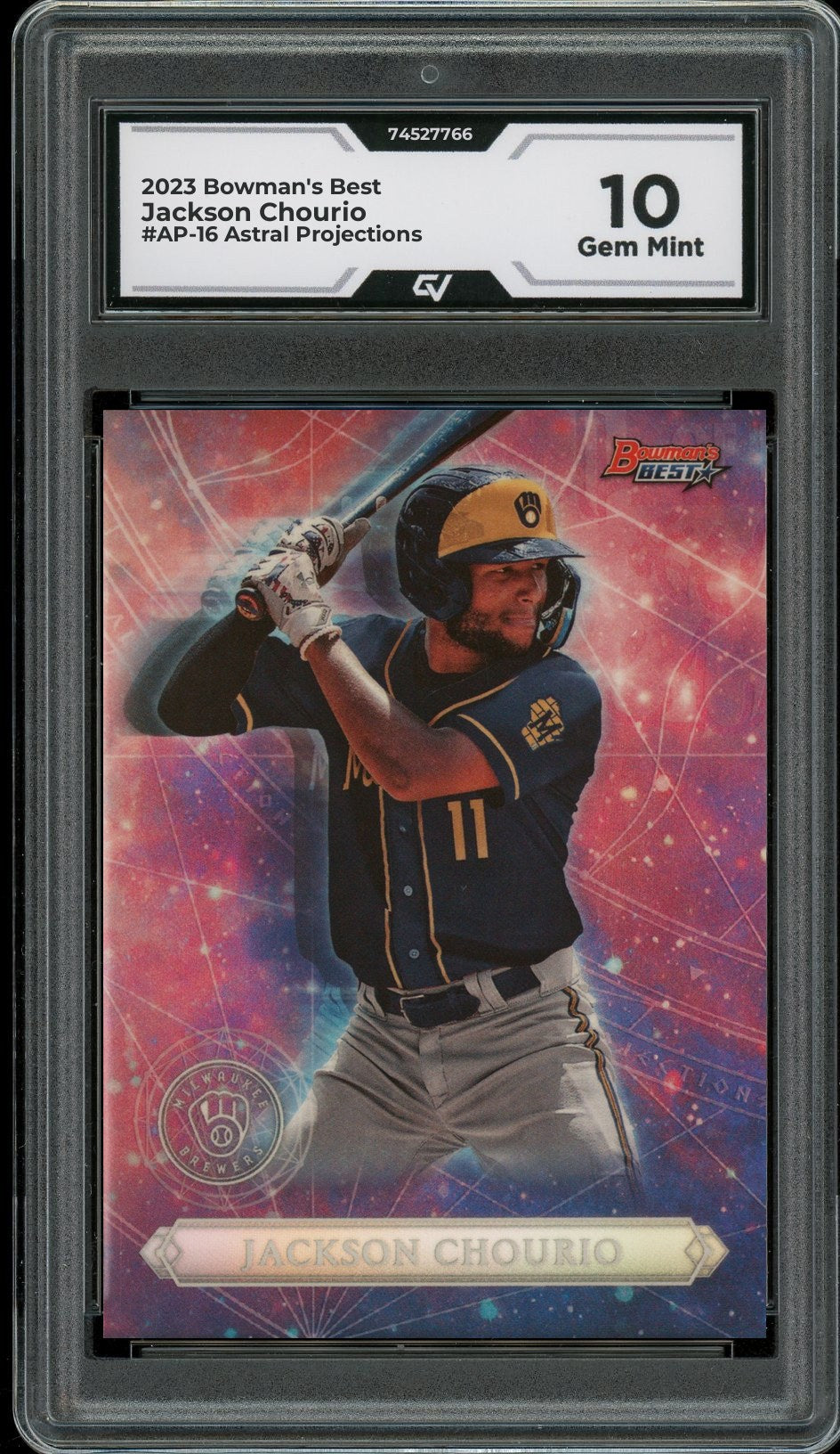 2023 Bowman's Best #AP-16 Jackson Chourio Astral Projections Graded 10 Gem Mint - Front
