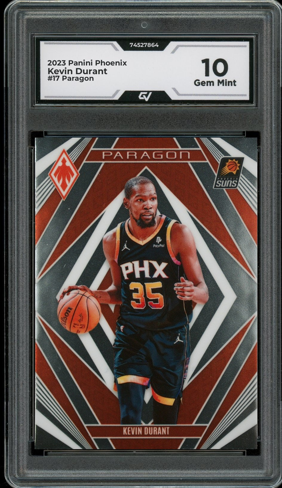 2023 Panini Phoenix #17 Kevin Durant Paragon Graded 10 Gem Mint - Front