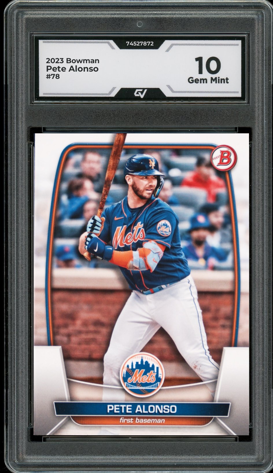 2023 Bowman #78 Pete Alonso Graded 10 Gem Mint - Front