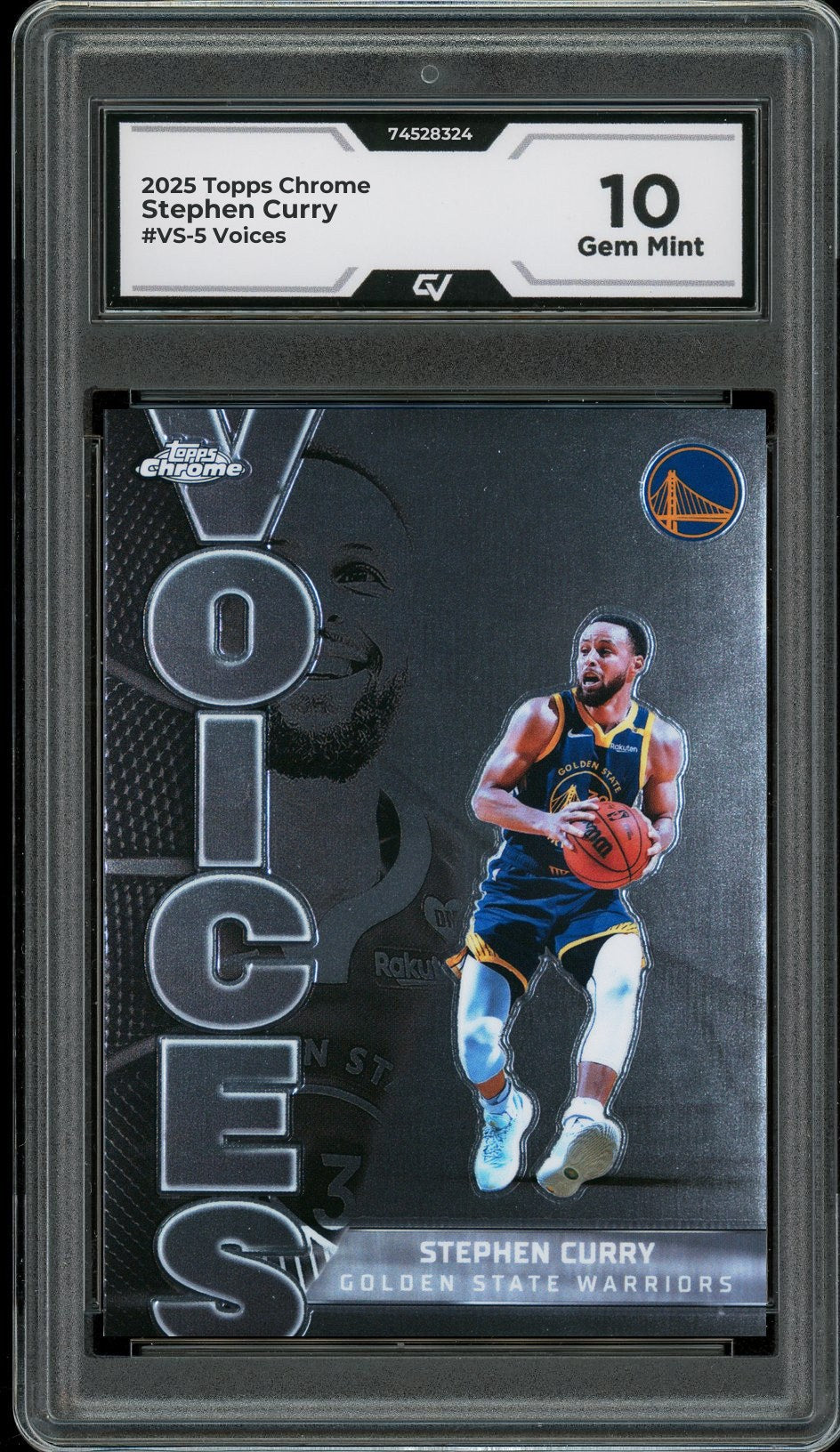 2025 Topps Chrome #VS-5 Stephen Curry Voices Graded 10 Gem Mint - Front