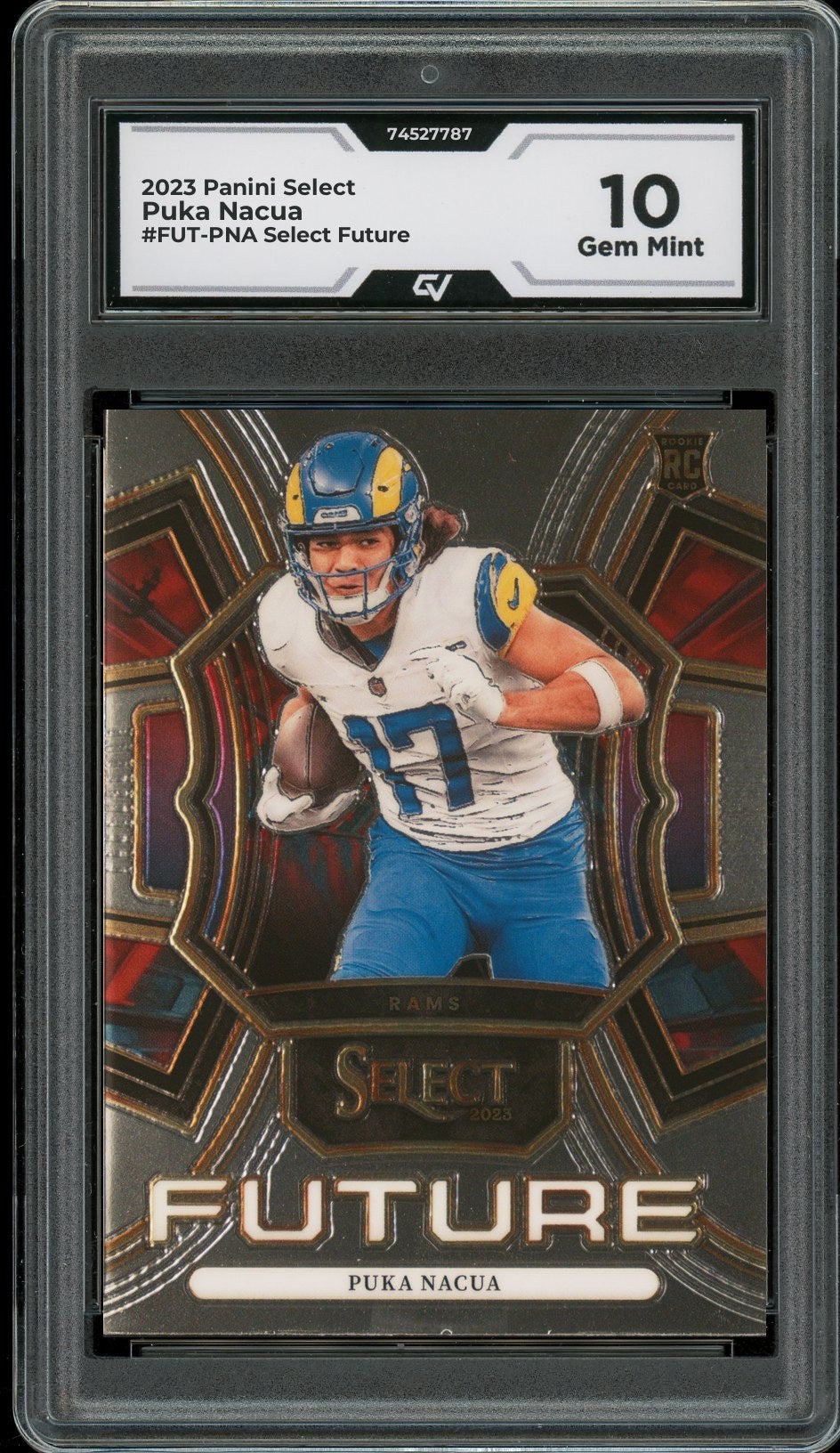 2023 Panini Select #FUT-PNA Puka Nacua Select Future Rookie Card RC Graded 10 Gem Mint - Front