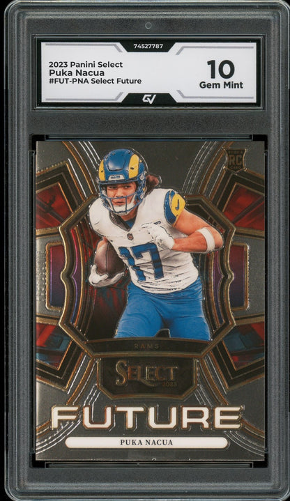 2023 Panini Select #FUT-PNA Puka Nacua Select Future Rookie Card RC Graded 10 Gem Mint - Front