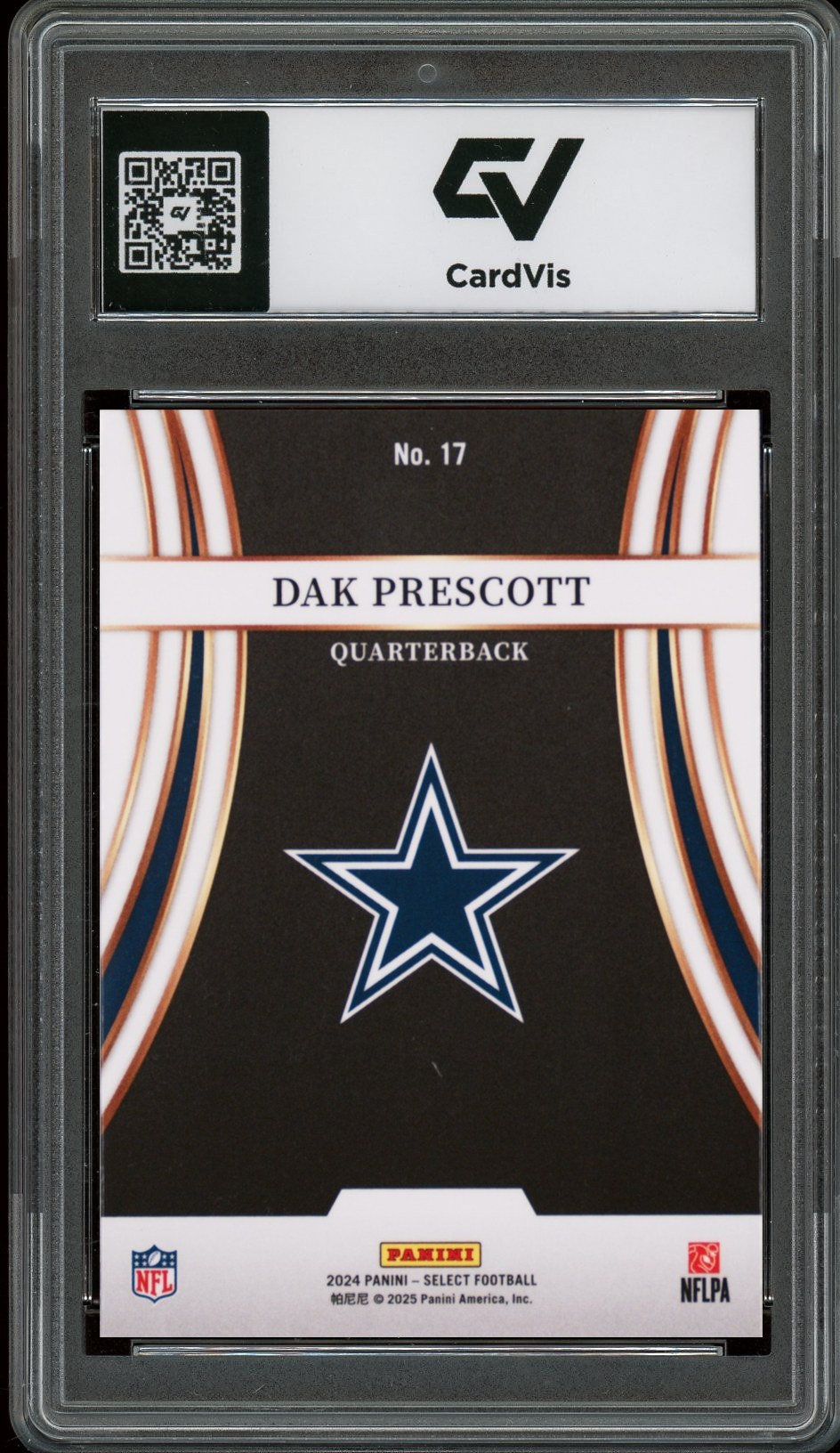 2024 Panini Select #17 Dak Prescott Turbocharged Graded 10 Gem Mint - Back