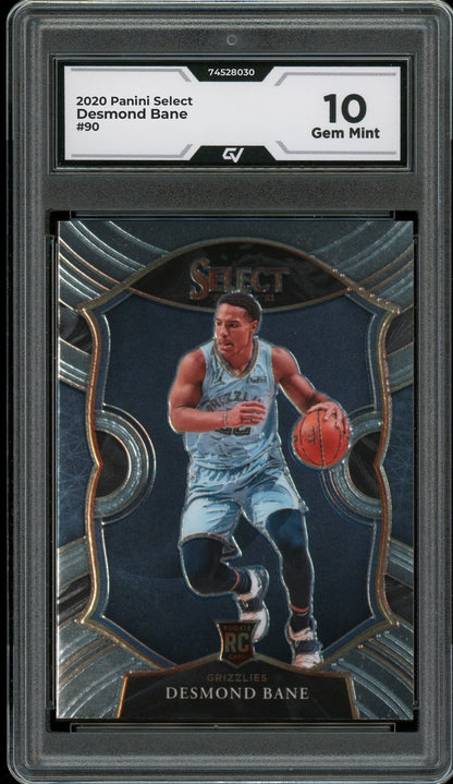 2020 Panini Select #90 Desmond Bane Rookie Card RC Graded 10 Gem Mint - Front