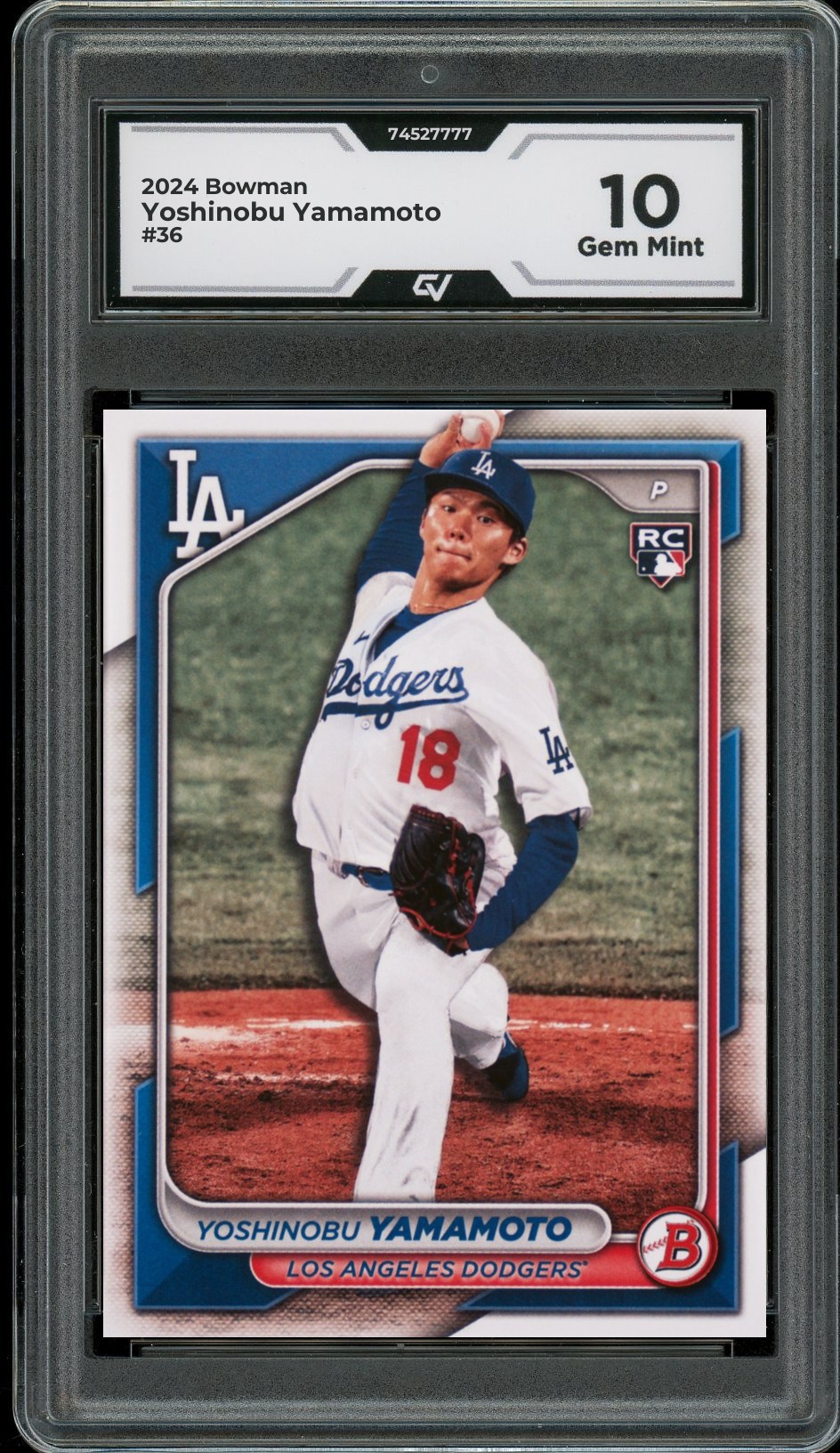 2024 Bowman #36 Yoshinobu Yamamoto Rookie Card RC Graded 10 Gem Mint - Front