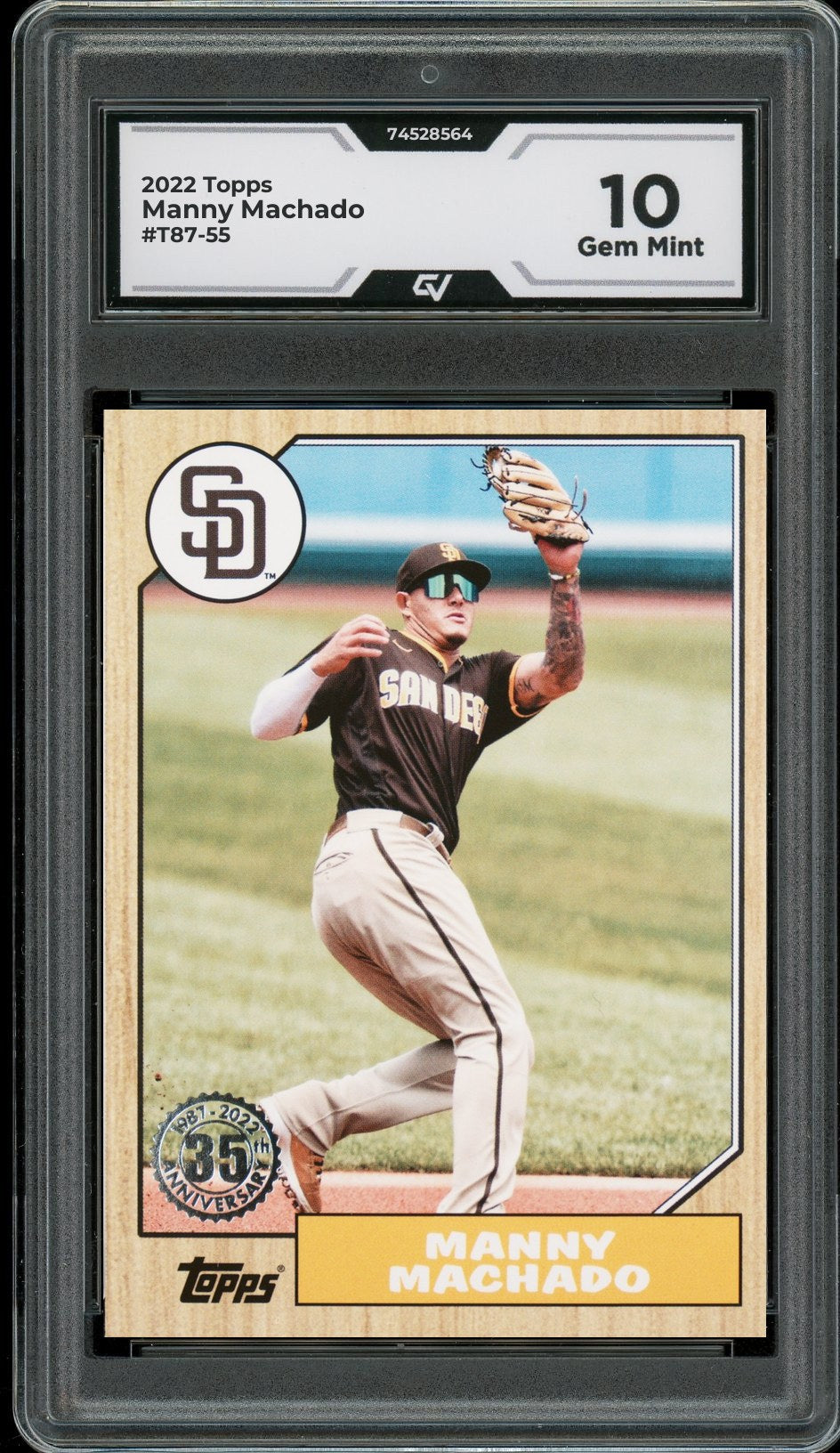 2022 Topps #T87-55 Manny Machado Graded 10 Gem Mint - Front