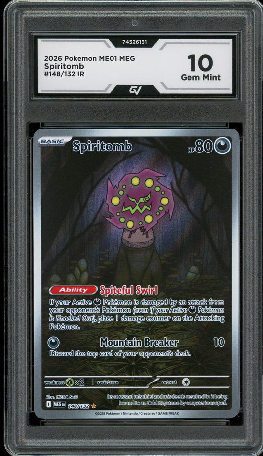 2026 Pokemon ME01 Mega Evolutions #148/132 Spiritomb IR Graded 10 Gem Mint