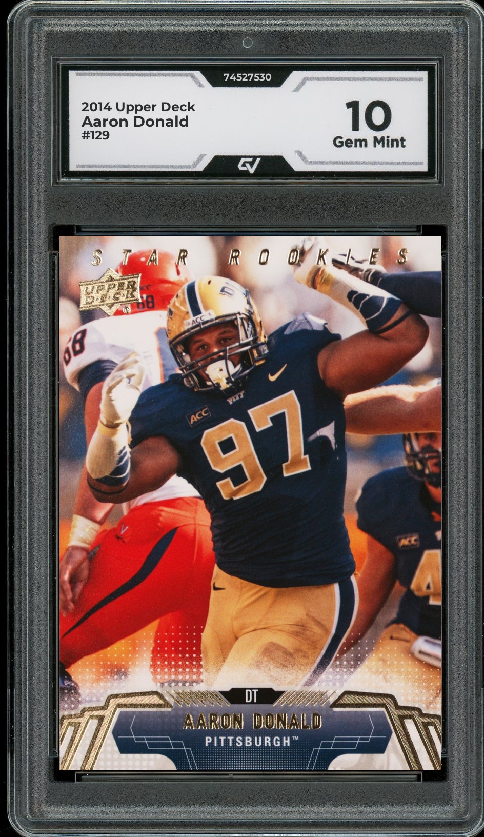 2014 Upper Deck #129 Aaron Donald Graded 10 Gem Mint - Front