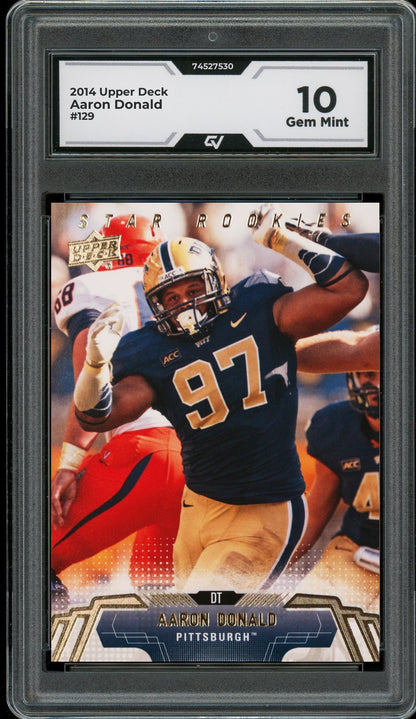 2014 Upper Deck #129 Aaron Donald Graded 10 Gem Mint - Front
