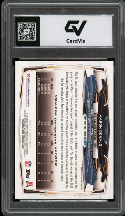 2014 Topps Chrome #175 Aaron Donald Graded 10 Gem Mint - Back