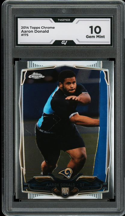 2014 Topps Chrome #175 Aaron Donald Graded 10 Gem Mint - Front